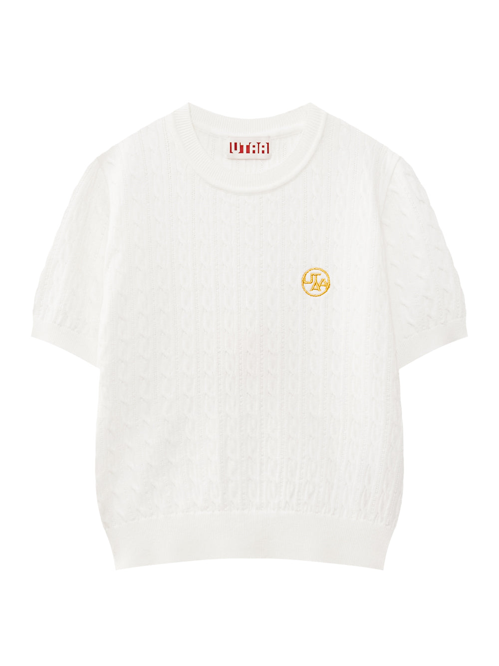 UTAA Fogゴールドシンボルケーブルニット ホワイト : Women's