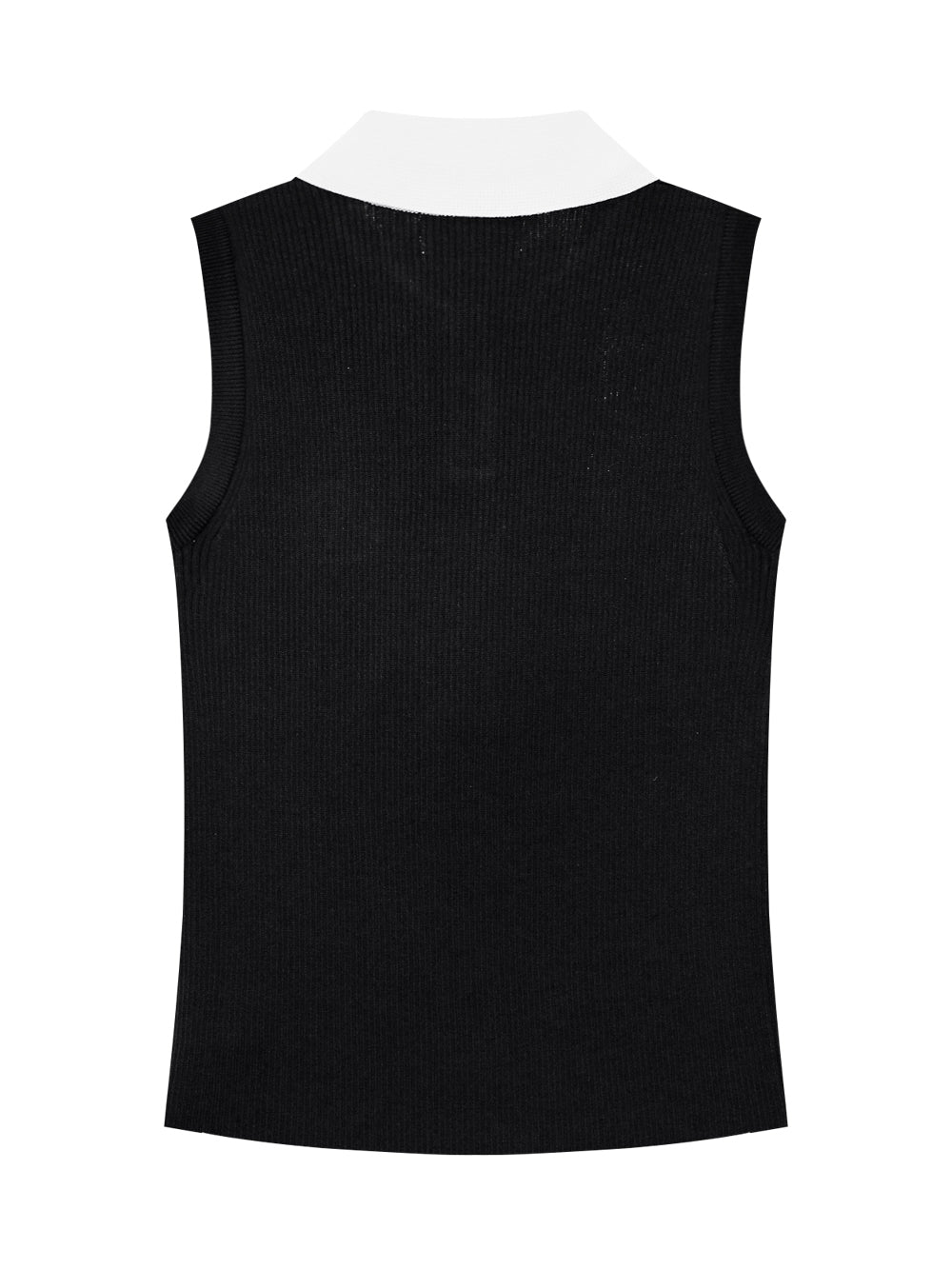 ユタ カレント リブ オープンネック ノースリーブ ニット