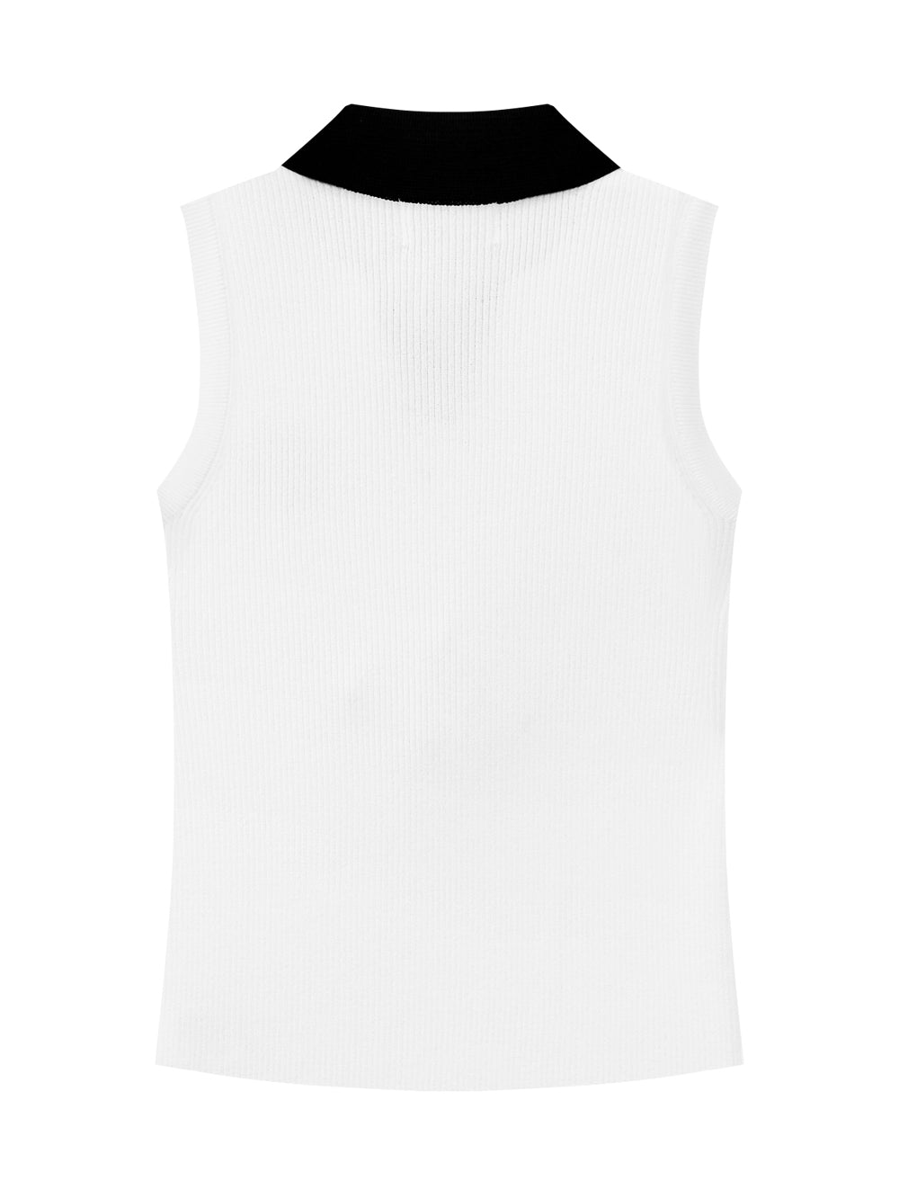 ユタ カレント リブ オープンネック ノースリーブ ニット