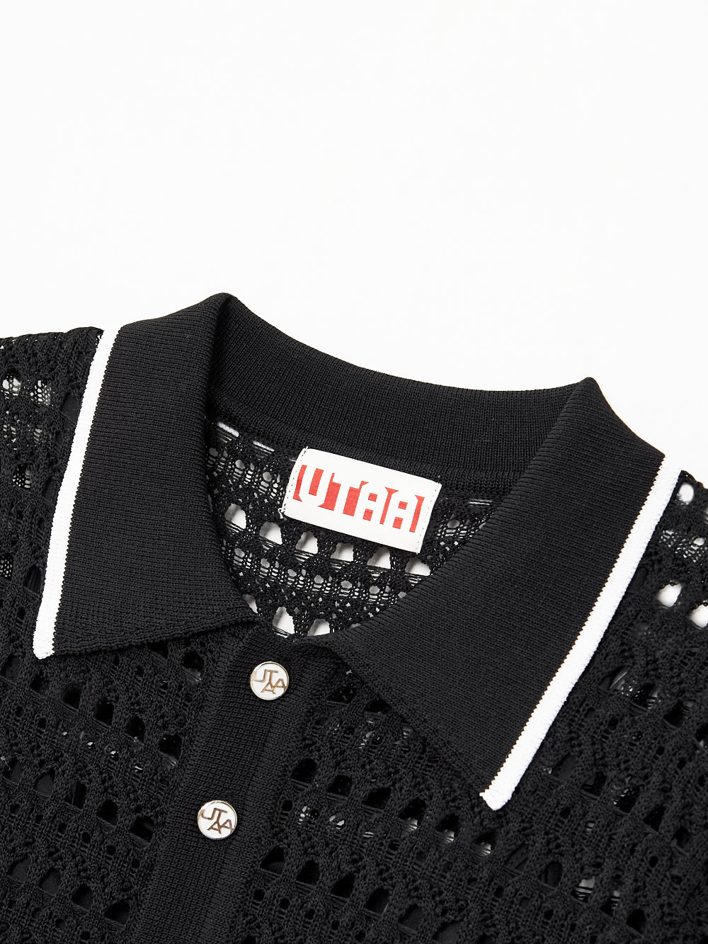UTAA パンチングScasiBindCollarニット ブラック : Women's