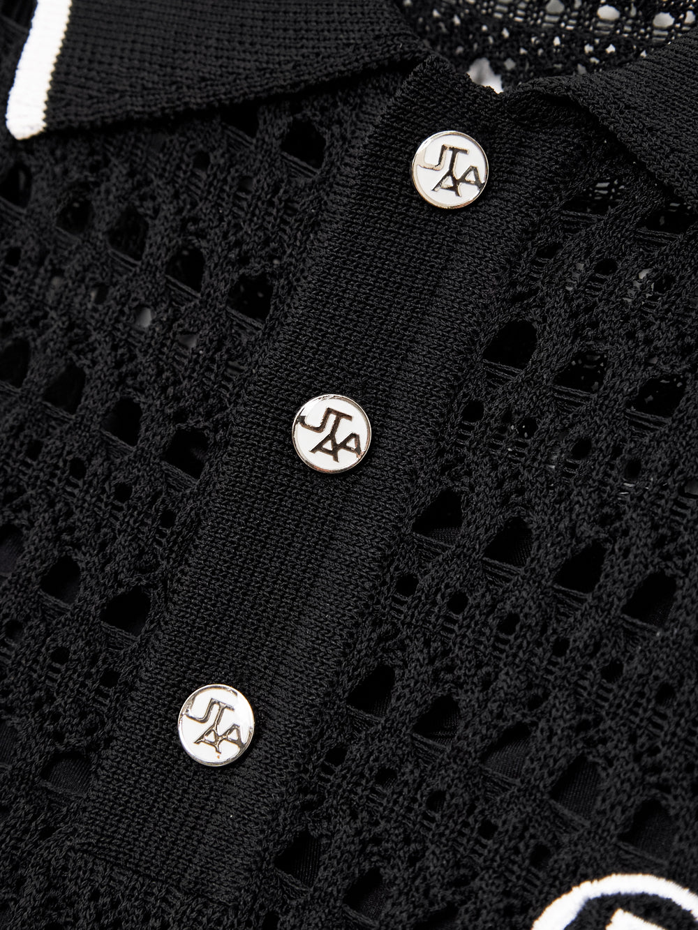 UTAA パンチングScasiBindCollarニット ブラック : Women's
