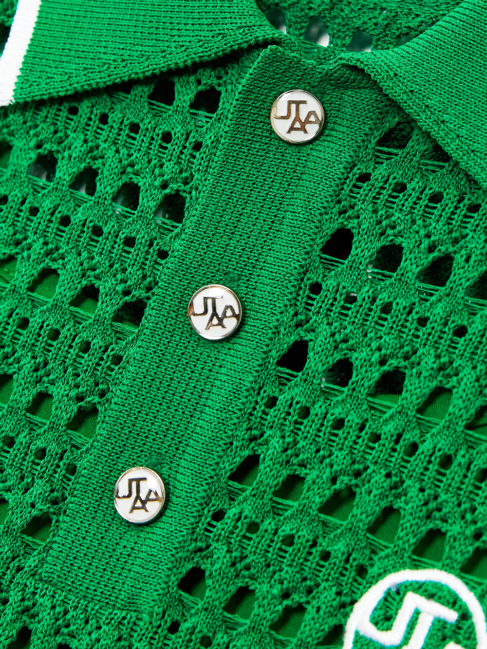 UTAA パンチングScasiBindCollarニット グリーン : Women's
