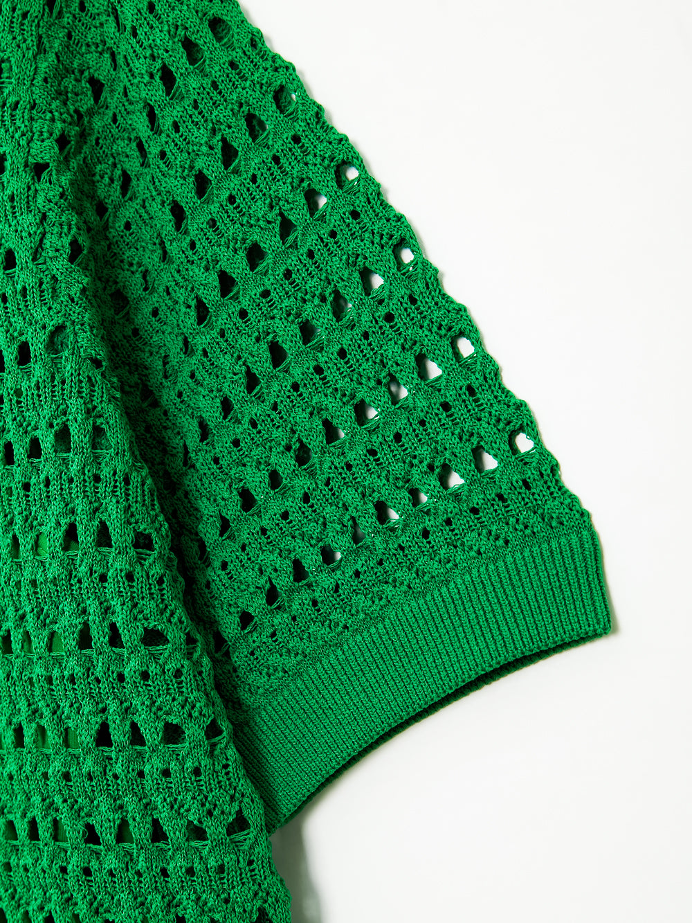 UTAA パンチングScasiBindCollarニット グリーン : Women's