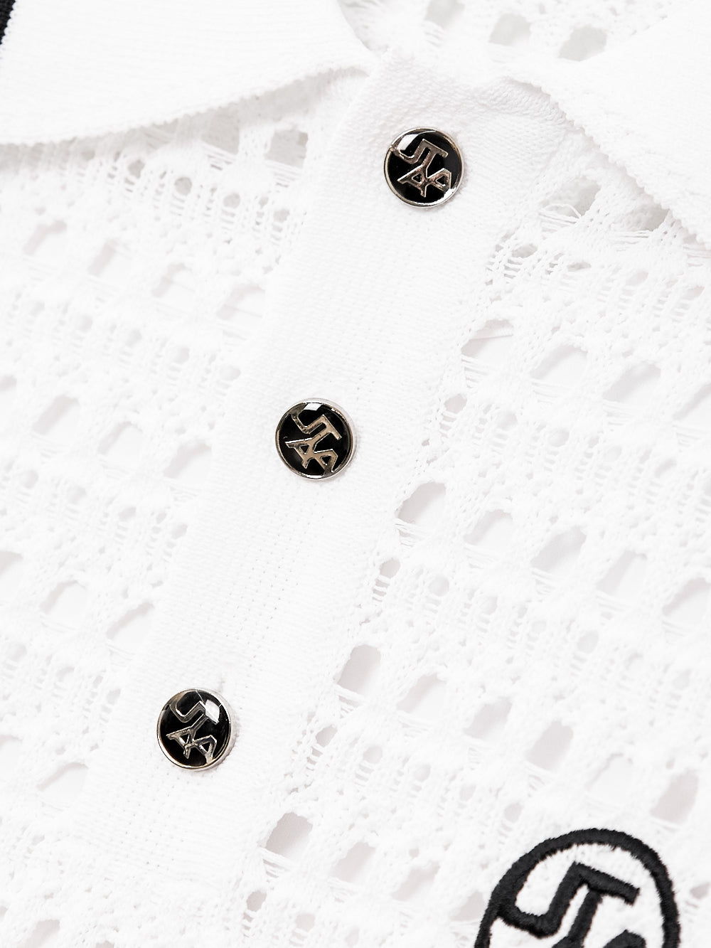 UTAA パンチングScasiBindCollarニット ホワイト : Women's