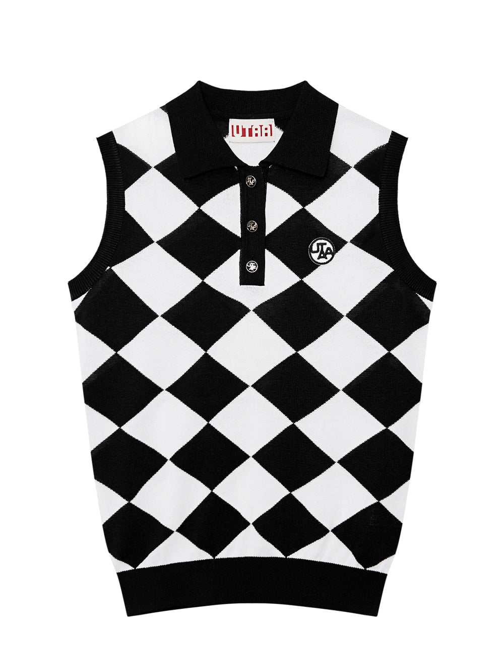 UTAA モノプレイドチェックPKスリーブレスニット : Women's