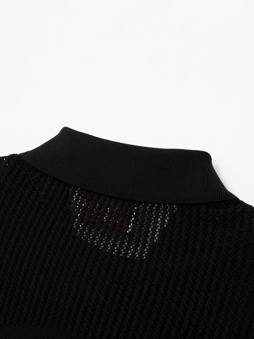 UTAA デュアルラインバックオープンワークPKニット ブラック : Men's