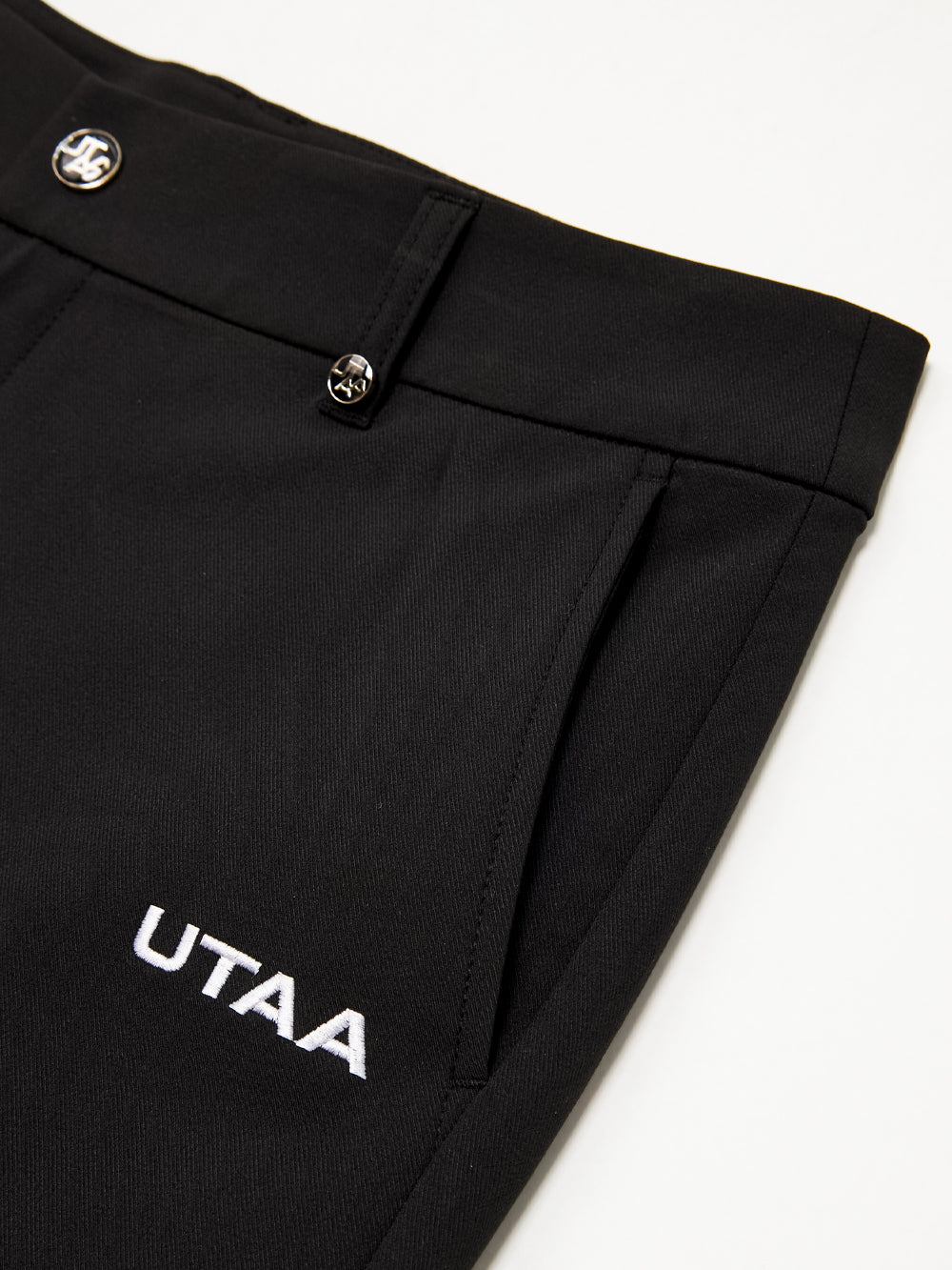 UTAA シルバースタンプヒドゥンLetteringパンツ ブラック : Women's