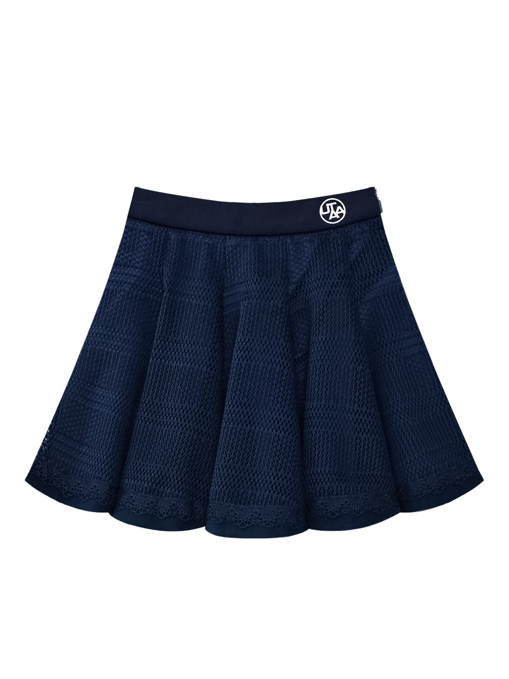 ユタ かぎ針編みパンチングレースフレアスカート