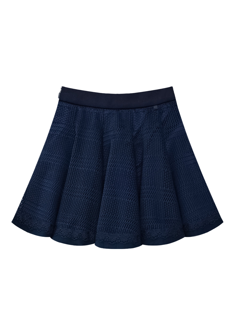 ユタ かぎ針編みパンチングレースフレアスカート