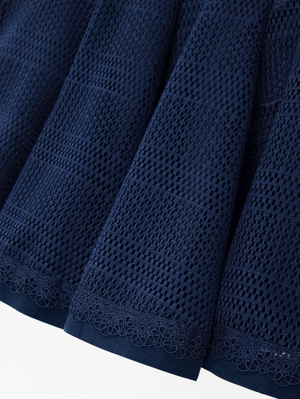 ユタ かぎ針編みパンチングレースフレアスカート