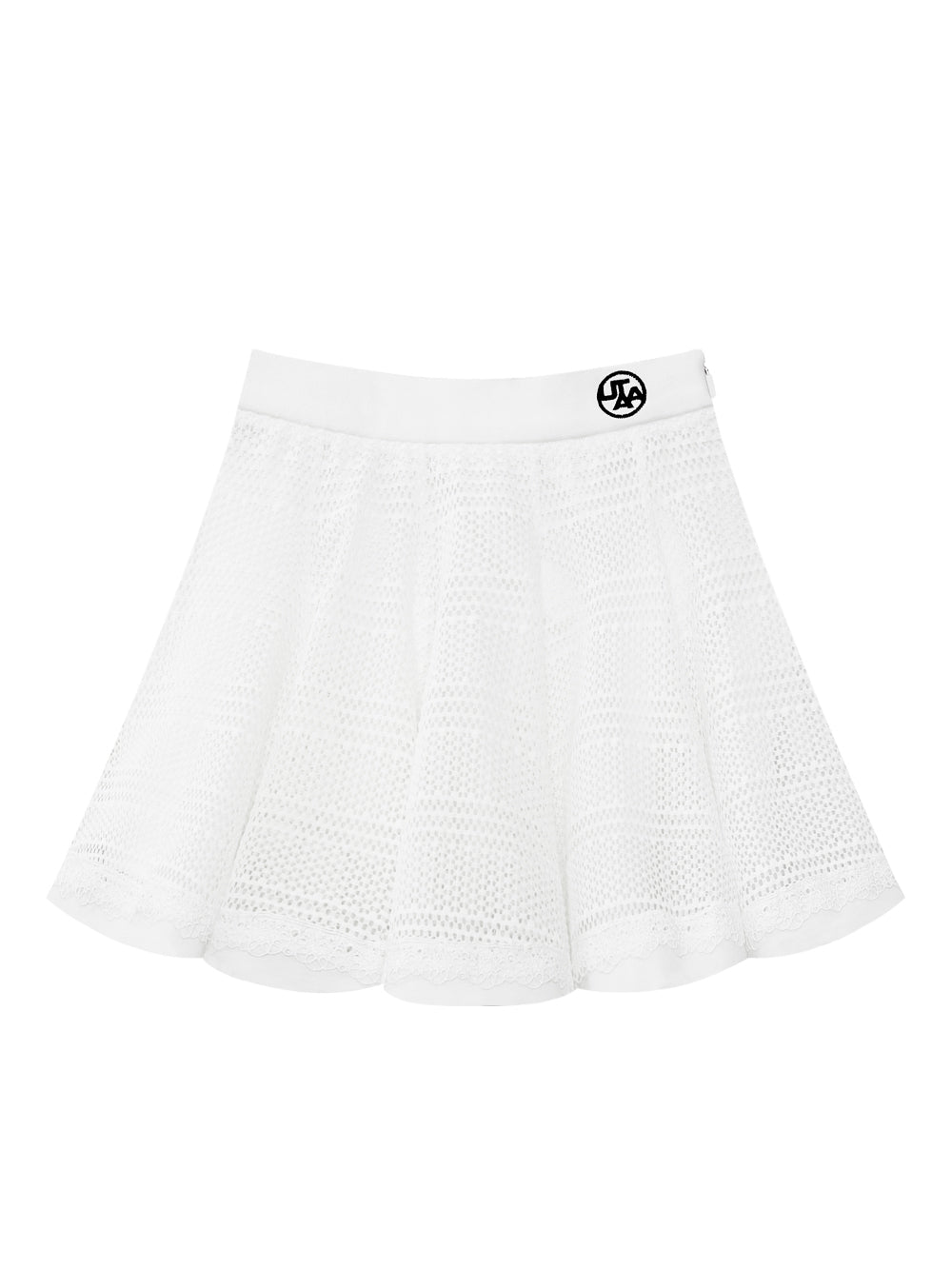 ユタ かぎ針編みパンチングレースフレアスカート