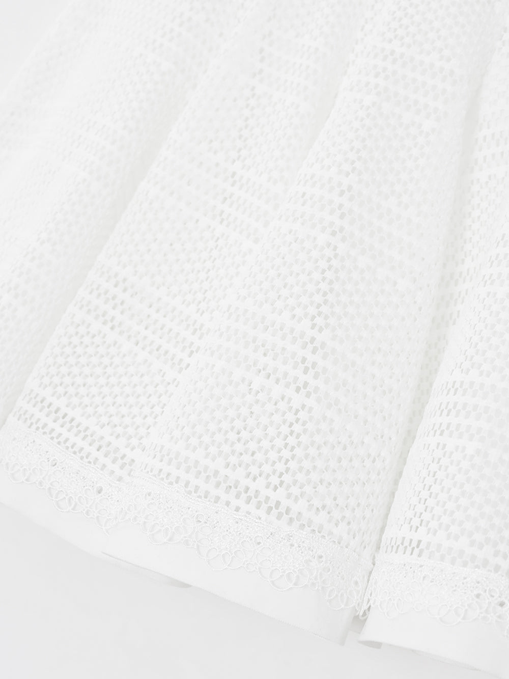 ユタ かぎ針編みパンチングレースフレアスカート