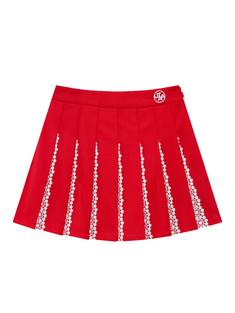 ユタ セーラーレーストリミングプリーツスカート