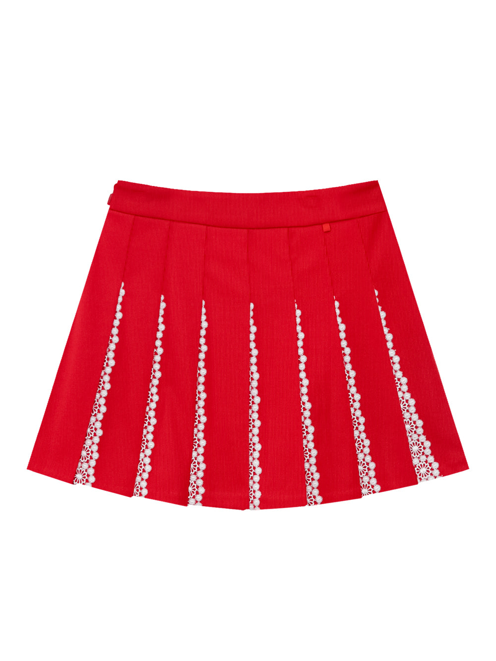 ユタ セーラーレーストリミングプリーツスカート