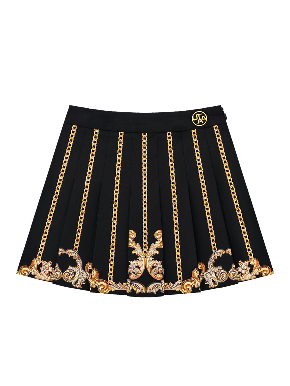 ユタ ゴールド チェーン バロック プリーツ スカート