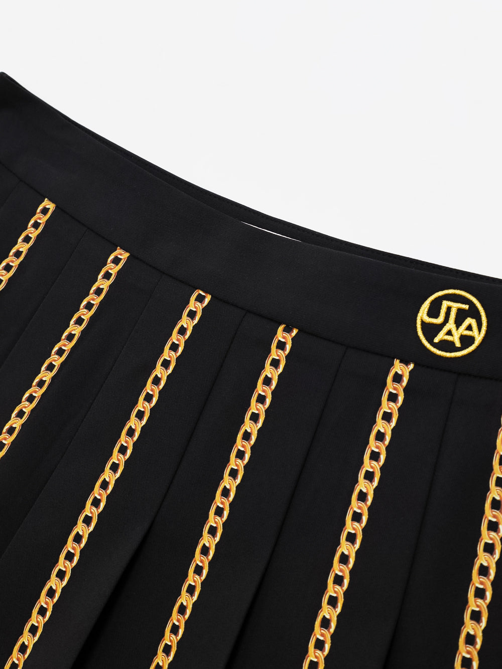 ユタ ゴールド チェーン バロック プリーツ スカート