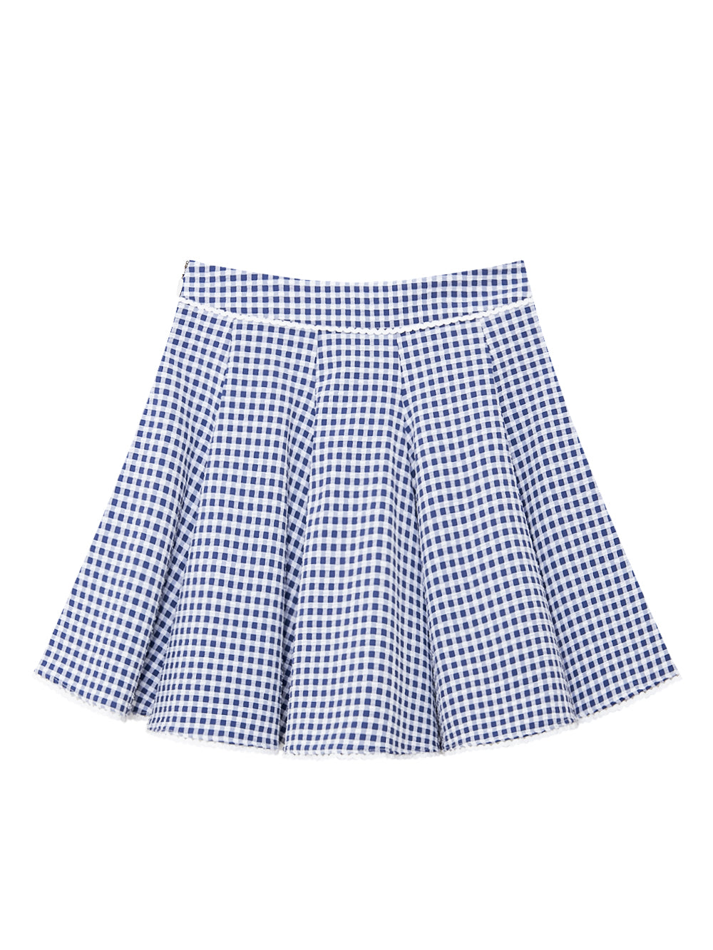 オーシャンチェックラッフルレースフレアスカート