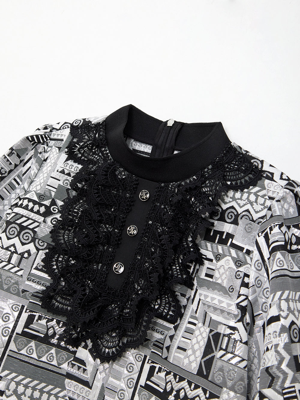 ユタ ブラックフロストスカロップレースタートルネックTee (女性用)