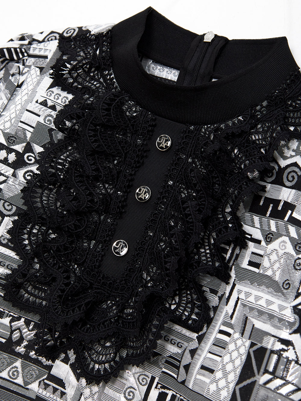 ユタ ブラックフロストスカロップレースタートルネックTee (女性用)