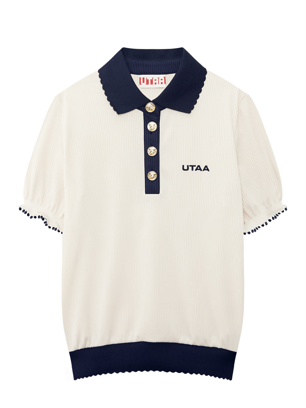 ユタ カシャカラードロップレースPKシャツ