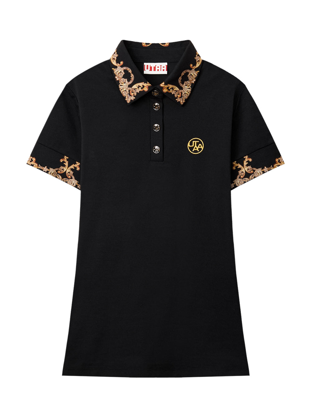 ユタ ゴールドチェーンバロックPKシャツ:女性用