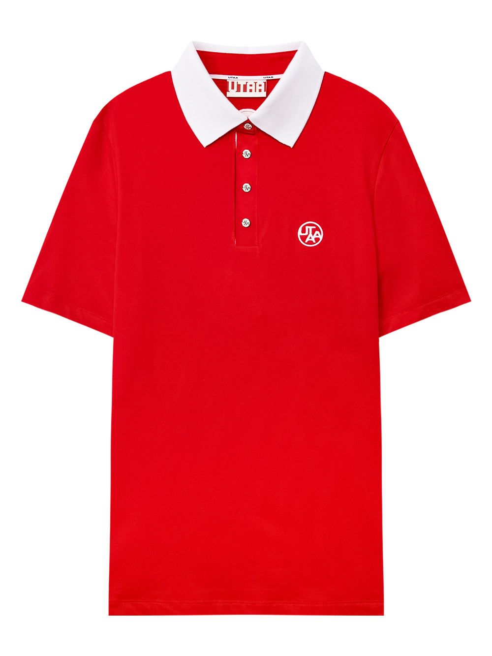 UTAA シルバースタンプカラーラインPKTシャツ レッド : Men's