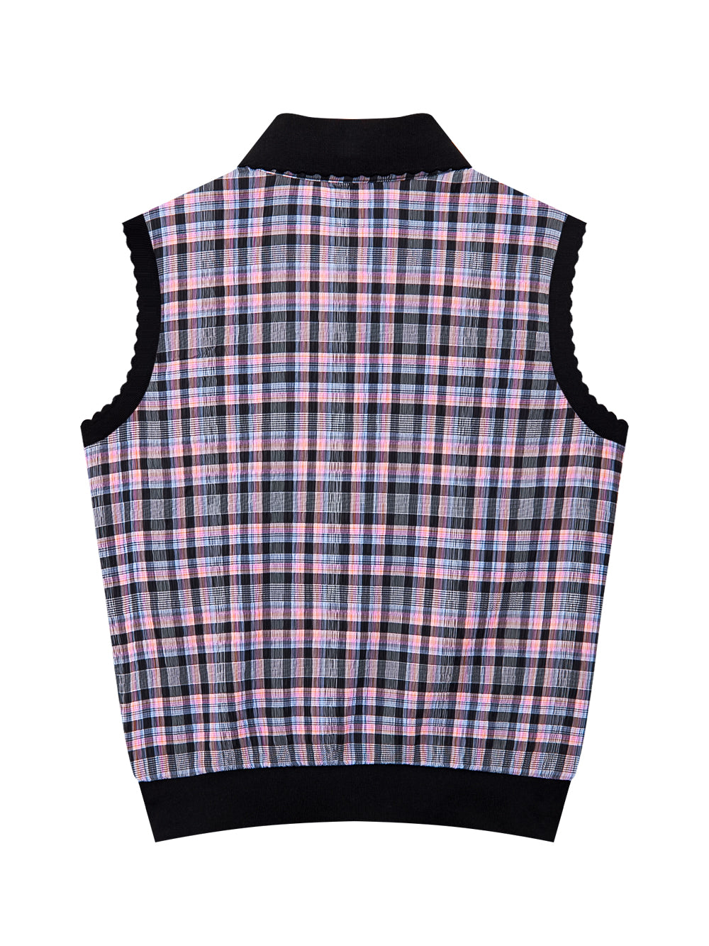 UTAA BlancチェックSheerPKスリーブレス : Women's