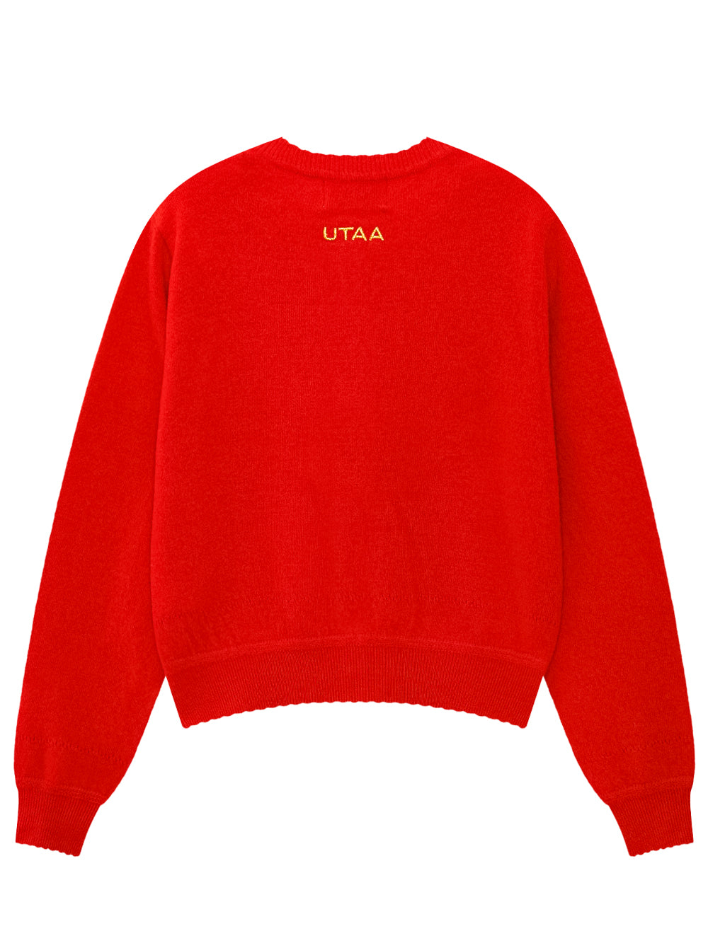UTAA ドゥカットパンチングウェーブCashmereカーディガン レッド : Women's