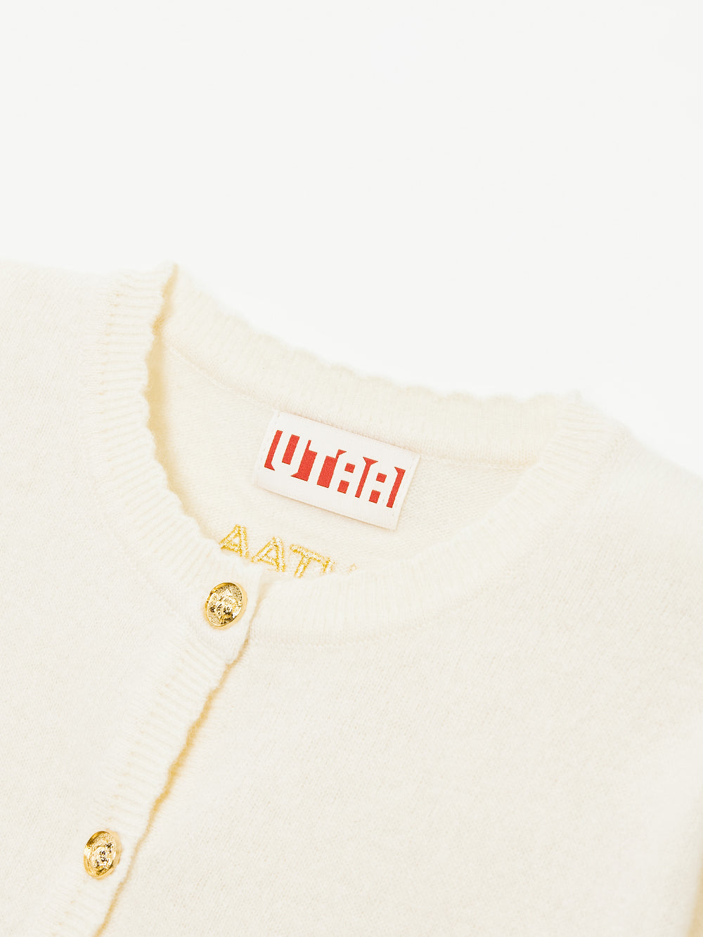 UTAA ドゥカットパンチングウェーブCashmereカーディガン ホワイト : Women's