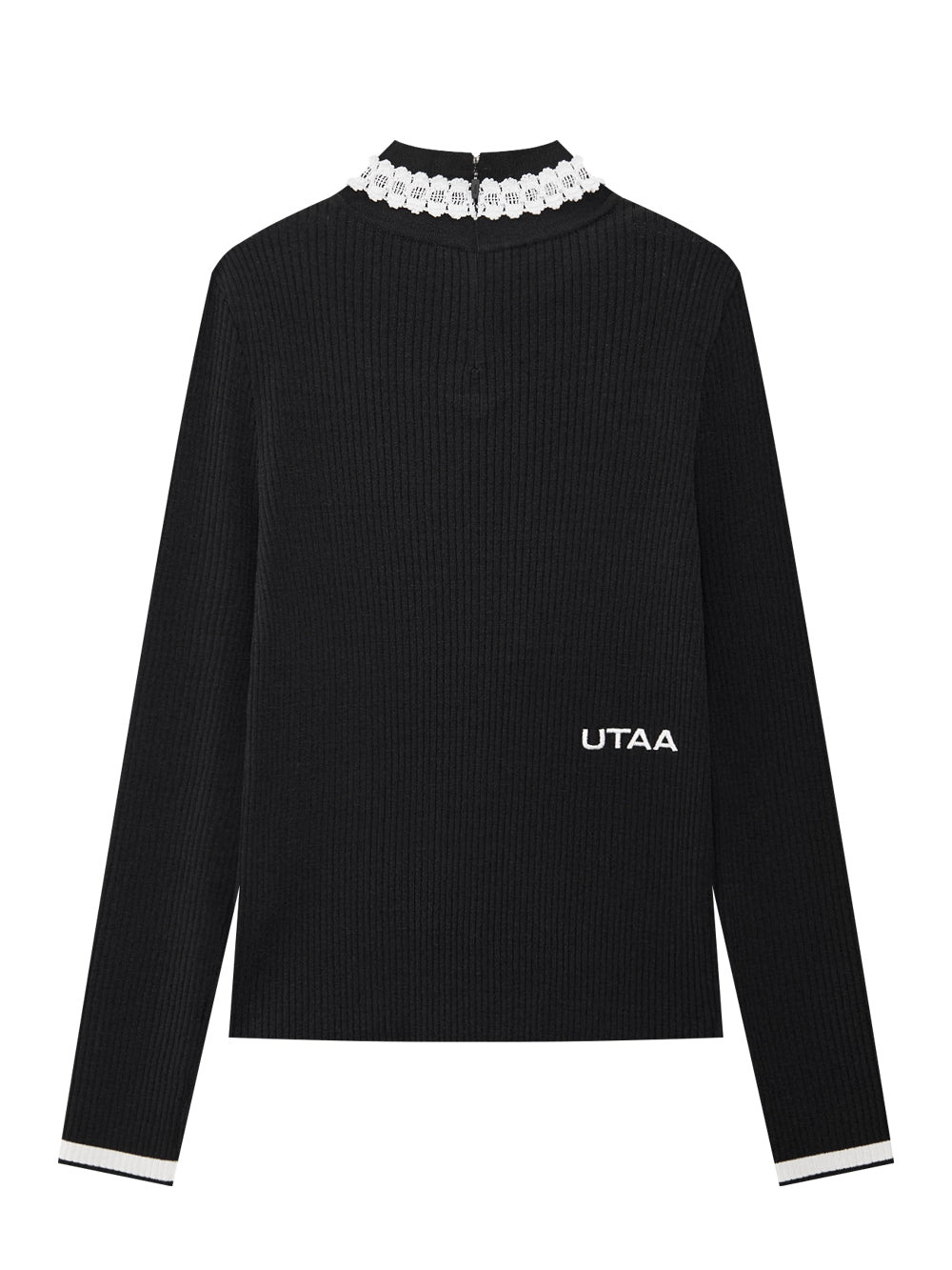 UTAA Peonyフローラルレースタートルネックニットスリーブ : Women's