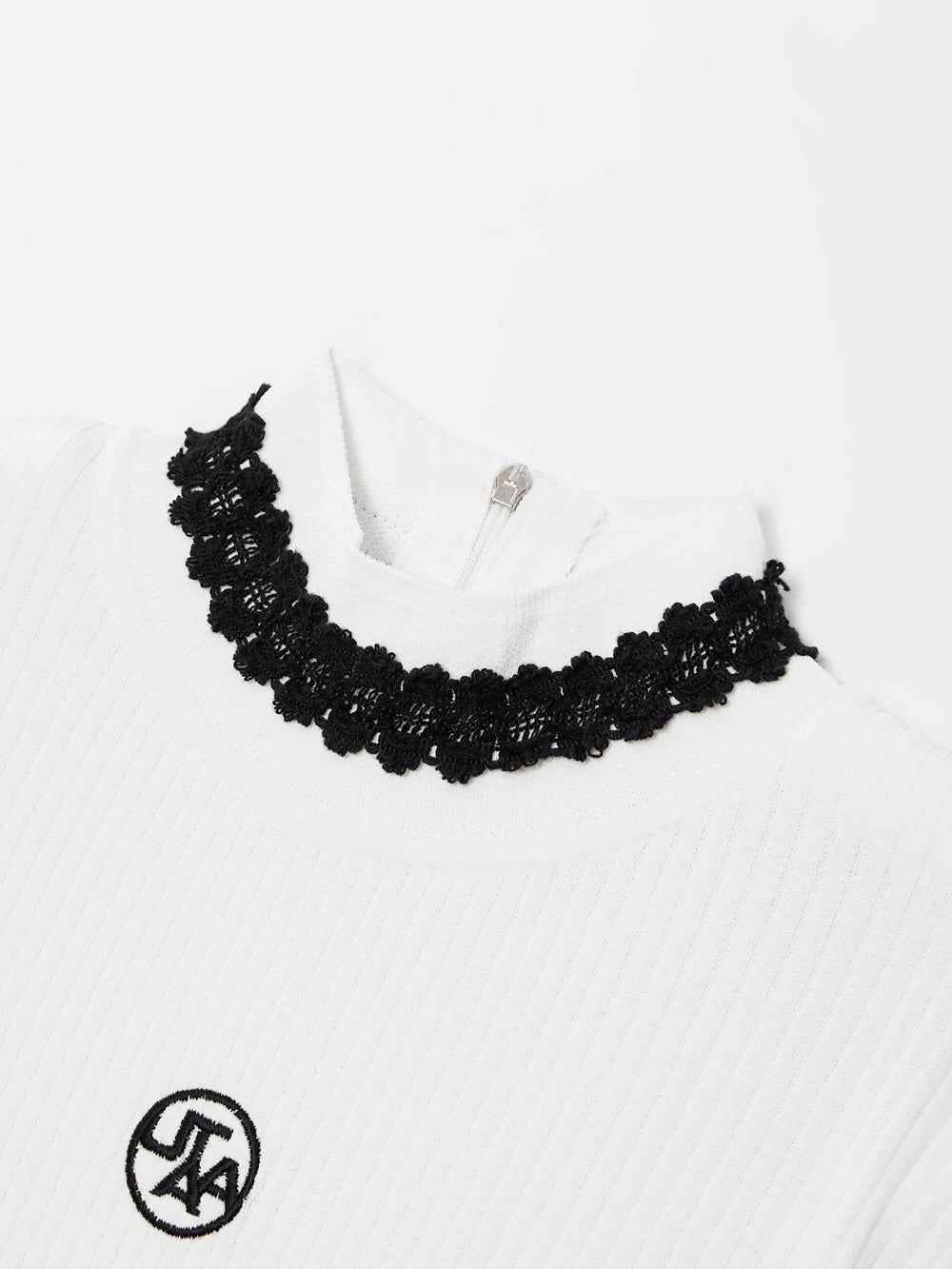 UTAA Peonyフローラルレースタートルネックニットスリーブ ホワイト : Women's