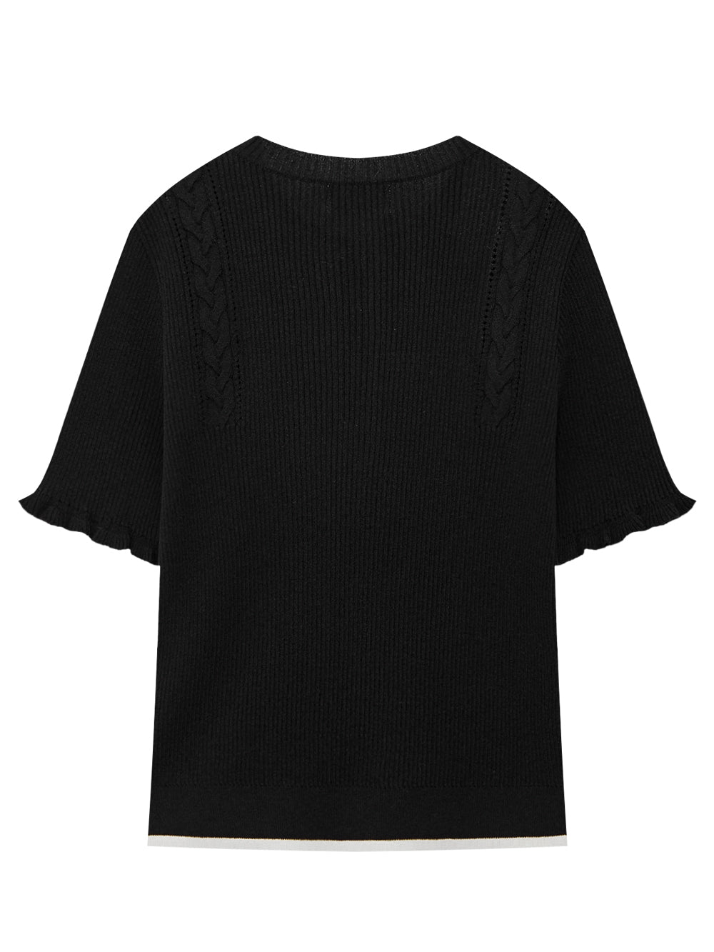 UTAA Ruffleレイヤーパンチングラインニット : Women's