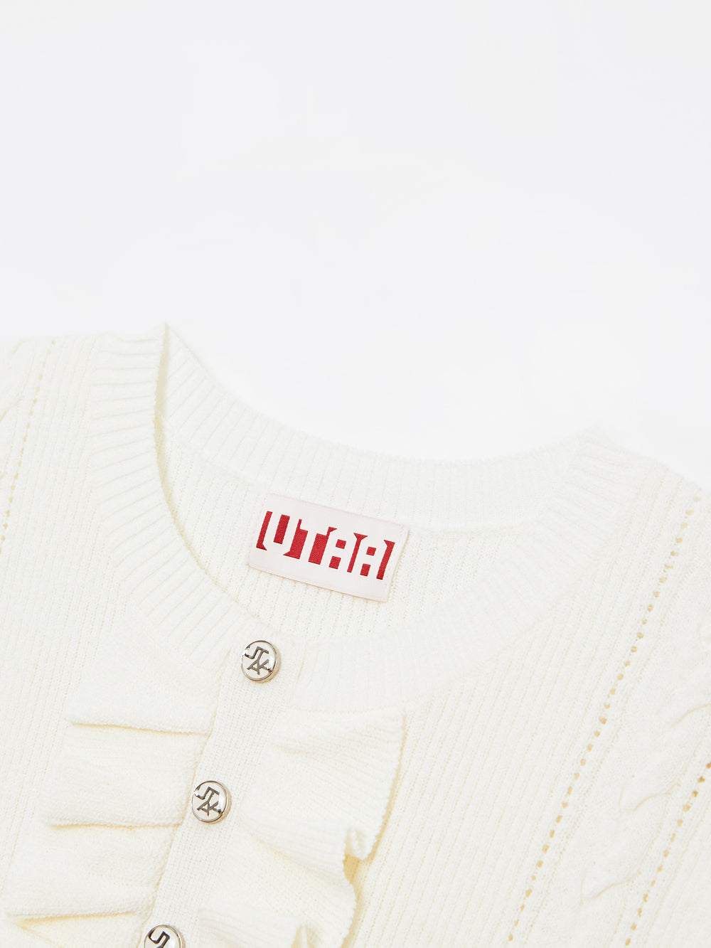 UTAA Ruffleレイヤーパンチングラインニット : Women's