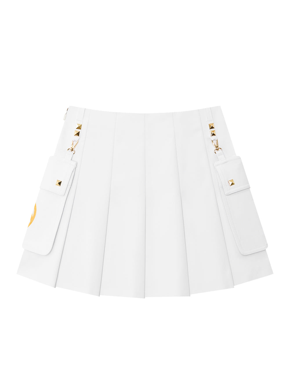 UTAA ゴールデンスタッドOutPocketプリーツスカート ホワイト : Women's