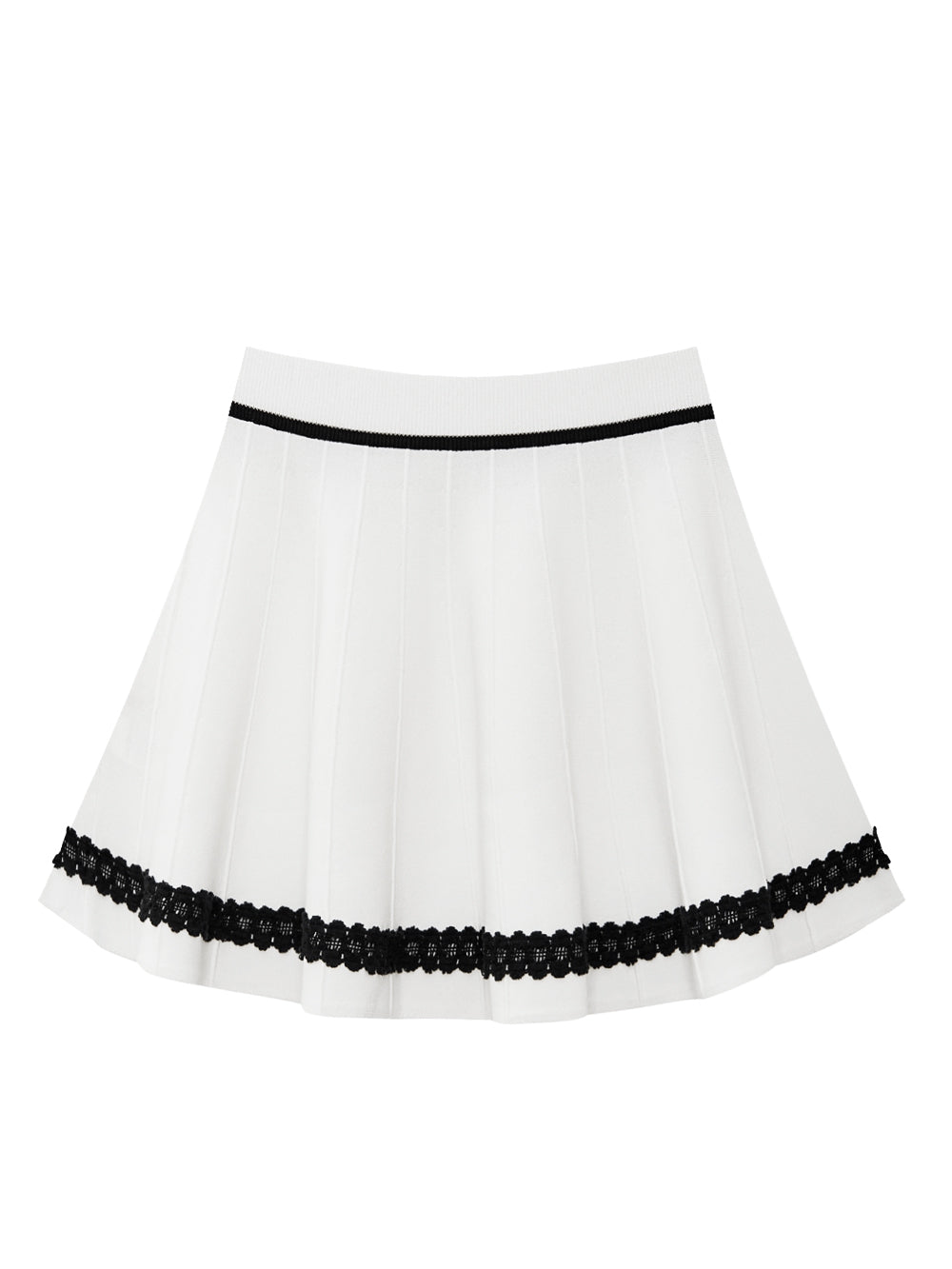 UTAA Peonyフローラルレースニットフレアスカート ホワイト : Women's