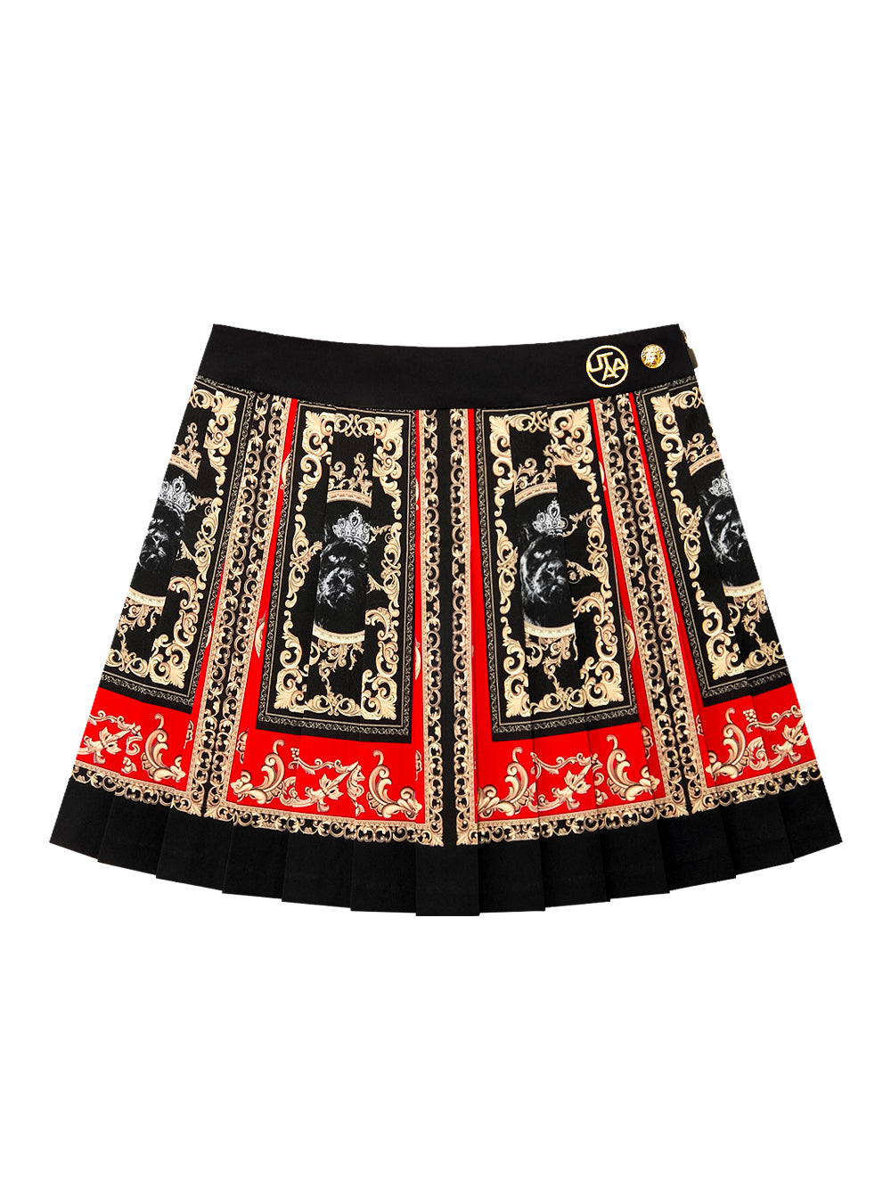 ユタ・ドゥカートバロックブラックラインプリーツスカート