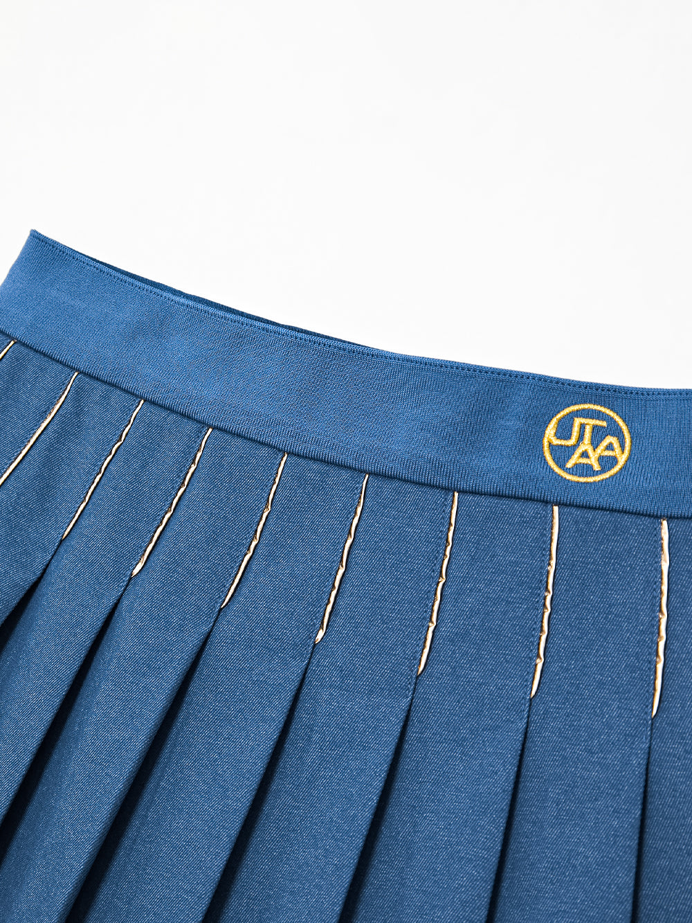 ギルトスローガンウォッシュドデニムプリーツスカート