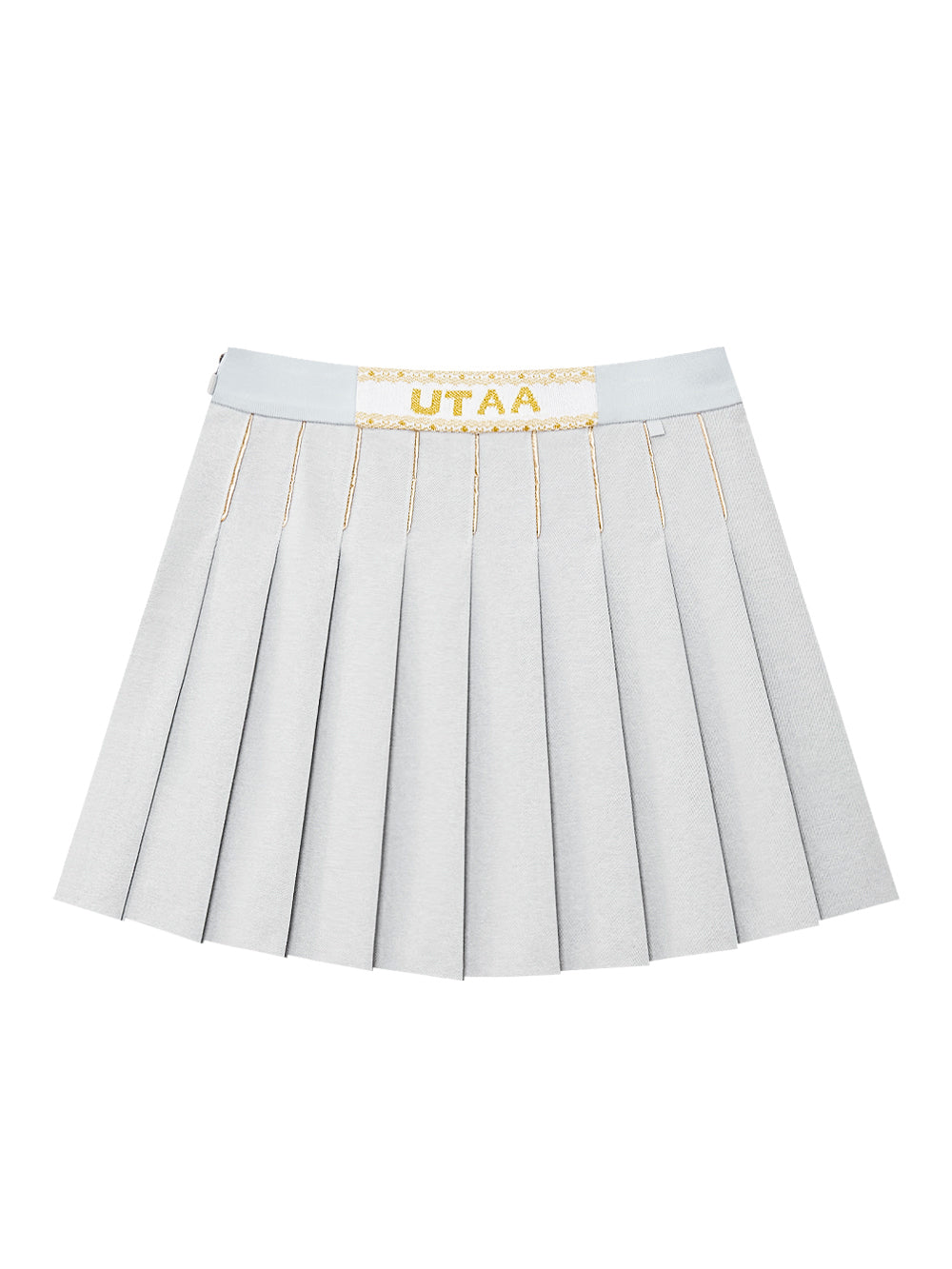 UTAA ギルトスローガンWashedデニムプリーツスカート : Women's