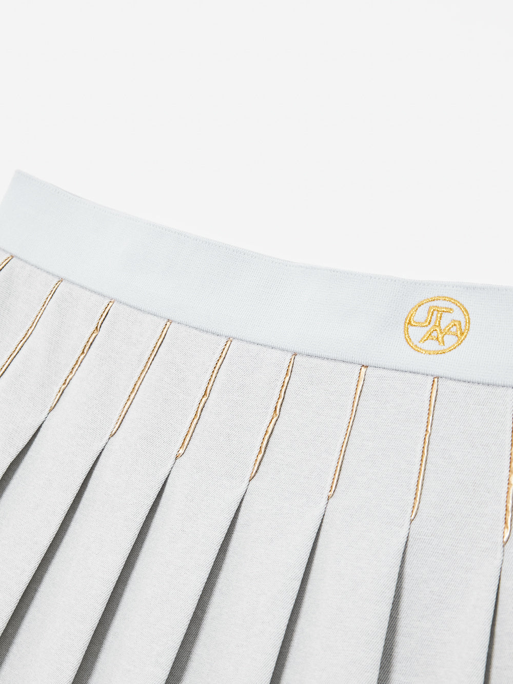 UTAA ギルトスローガンWashedデニムプリーツスカート : Women's