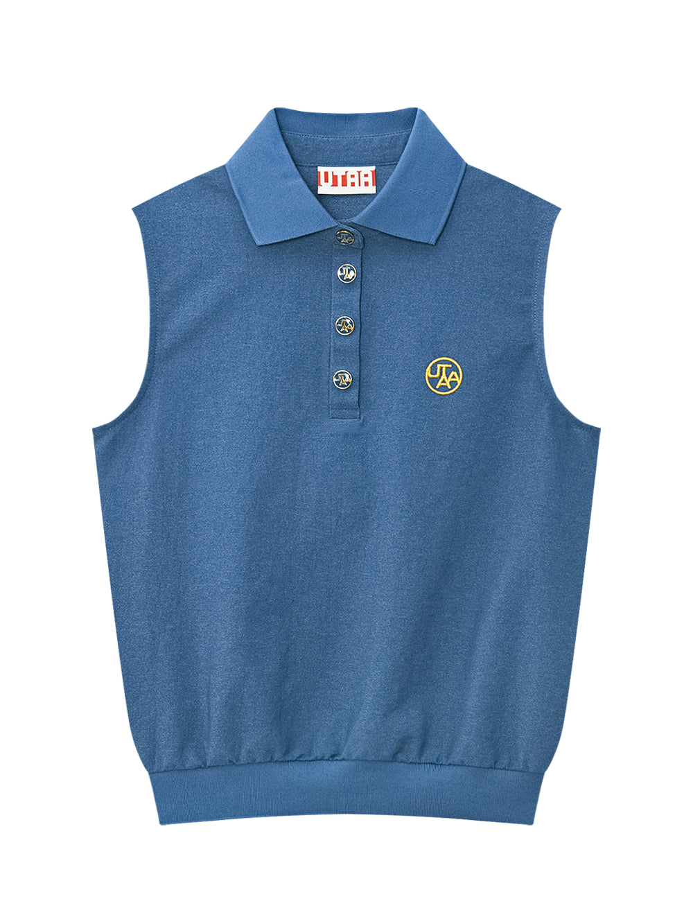 ギルトスローガンウォッシュドデニムPKスリーブレス