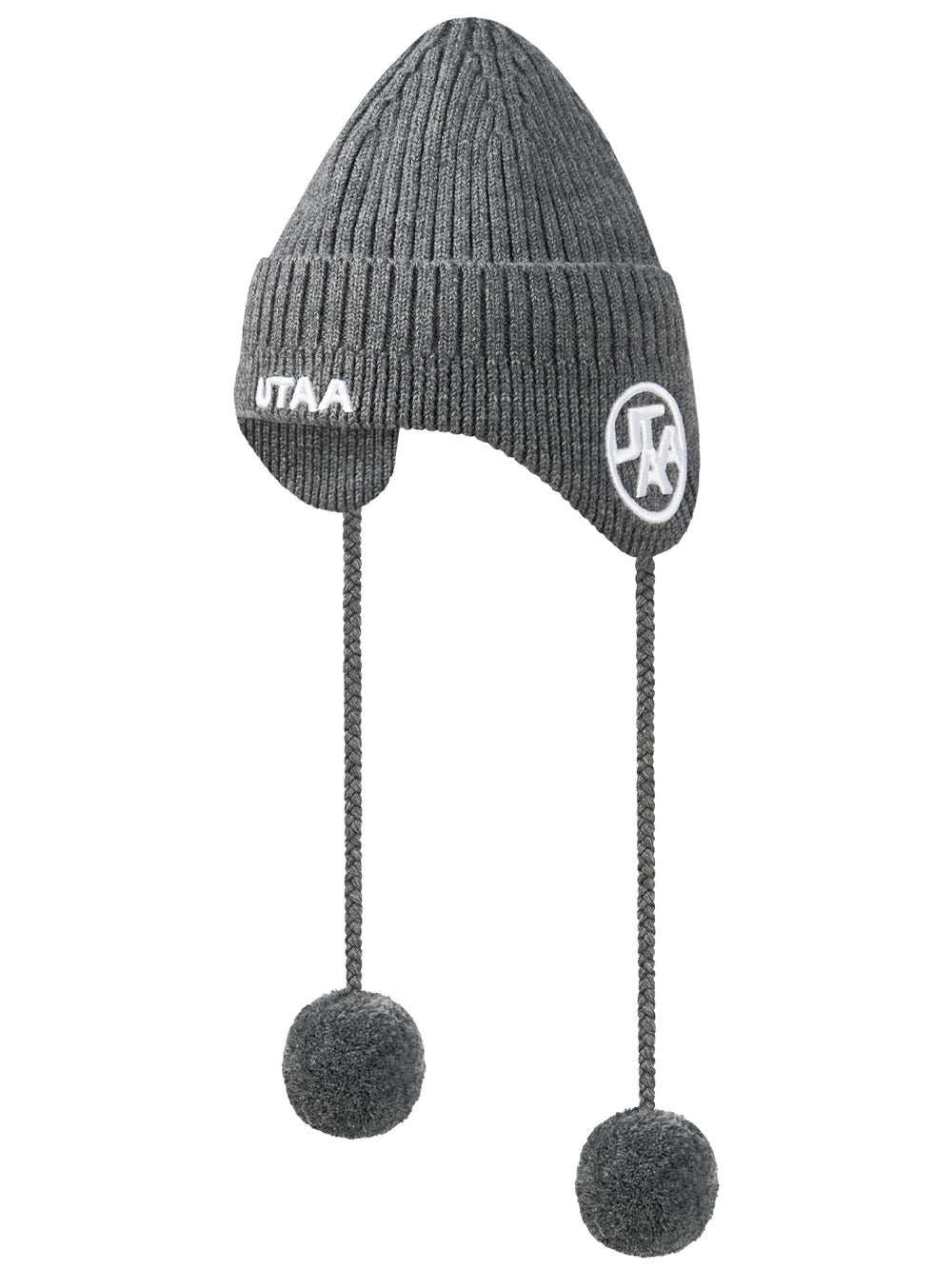 UTAA EmbelmEarflapニットビーニー メランジグレー : Women's