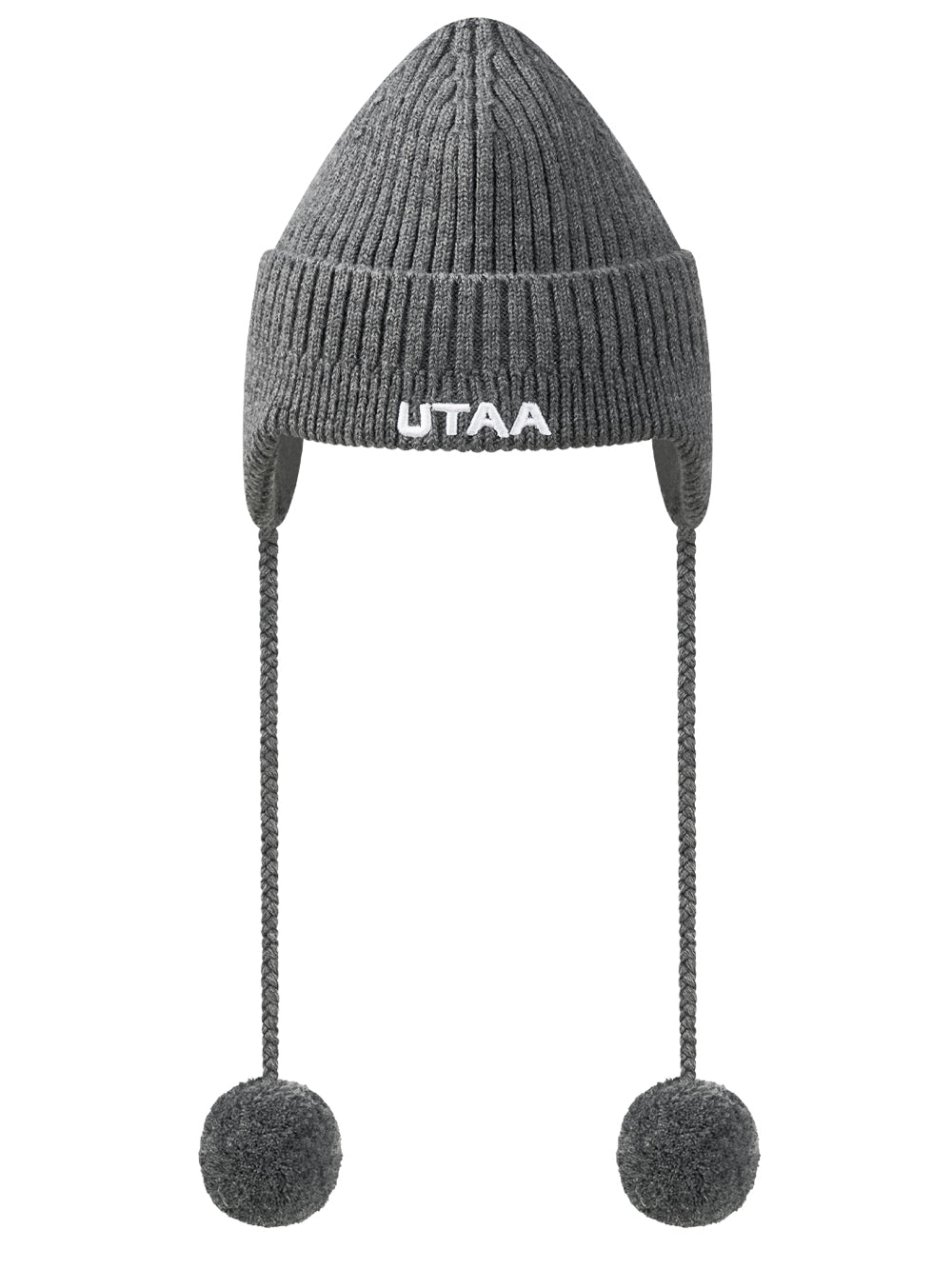 UTAA EmbelmEarflapニットビーニー メランジグレー : Women's
