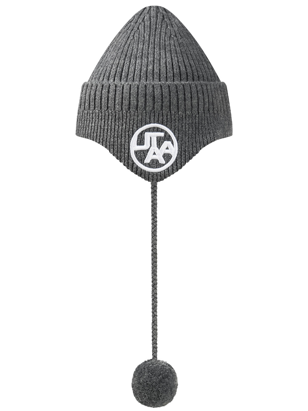 UTAA EmbelmEarflapニットビーニー メランジグレー : Women's