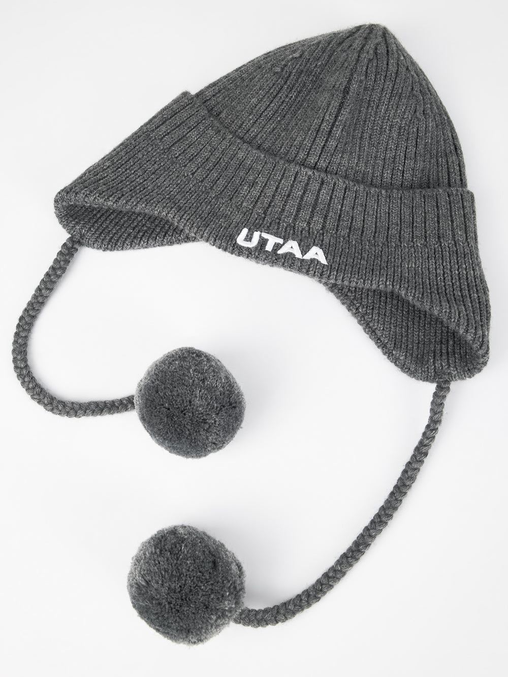 UTAA EmbelmEarflapニットビーニー メランジグレー : Women's