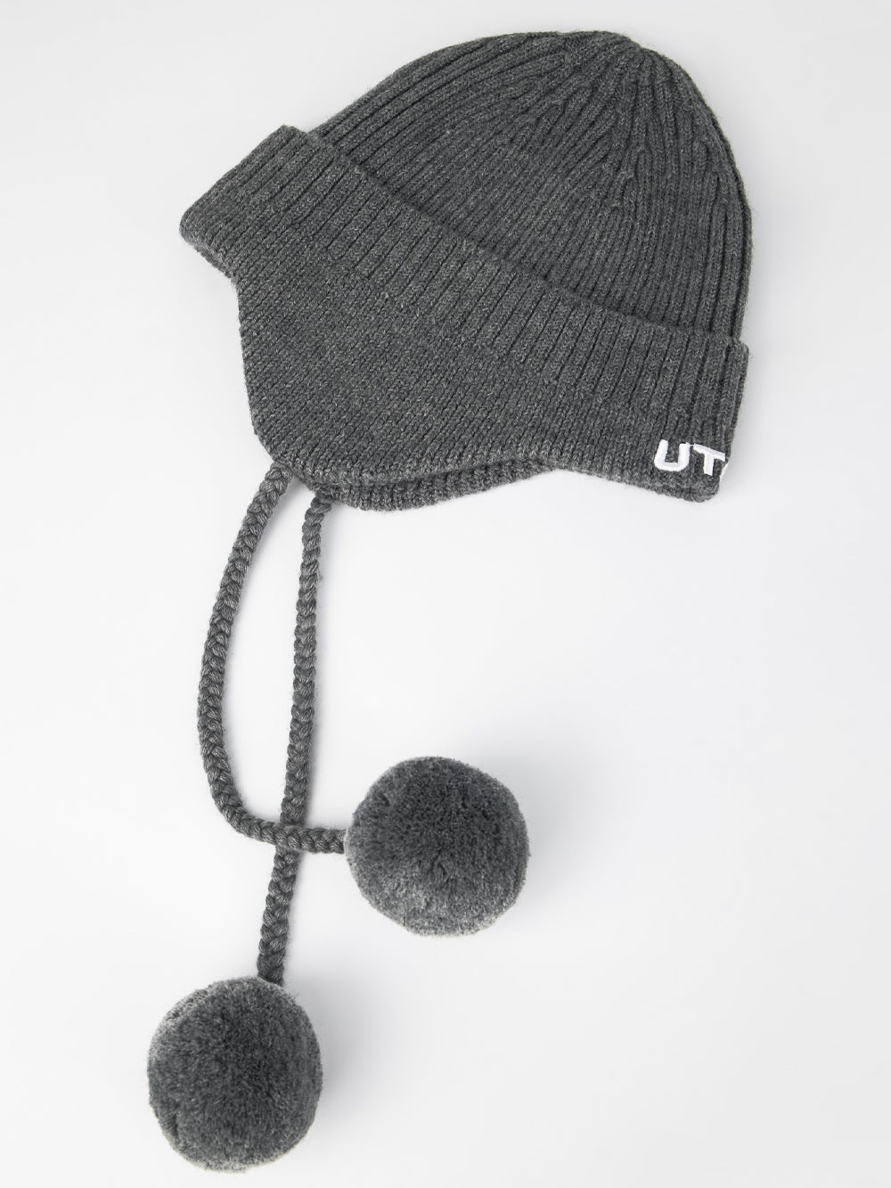 UTAA EmbelmEarflapニットビーニー メランジグレー : Women's