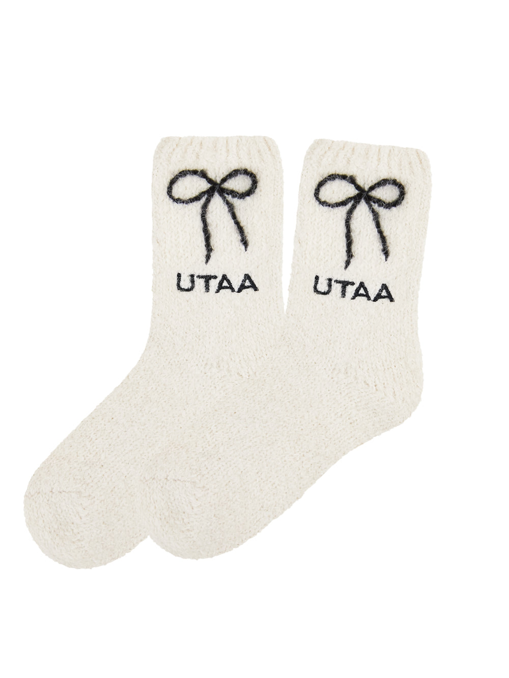 UTAA Dearリボンニットソックス ホワイト : Women's