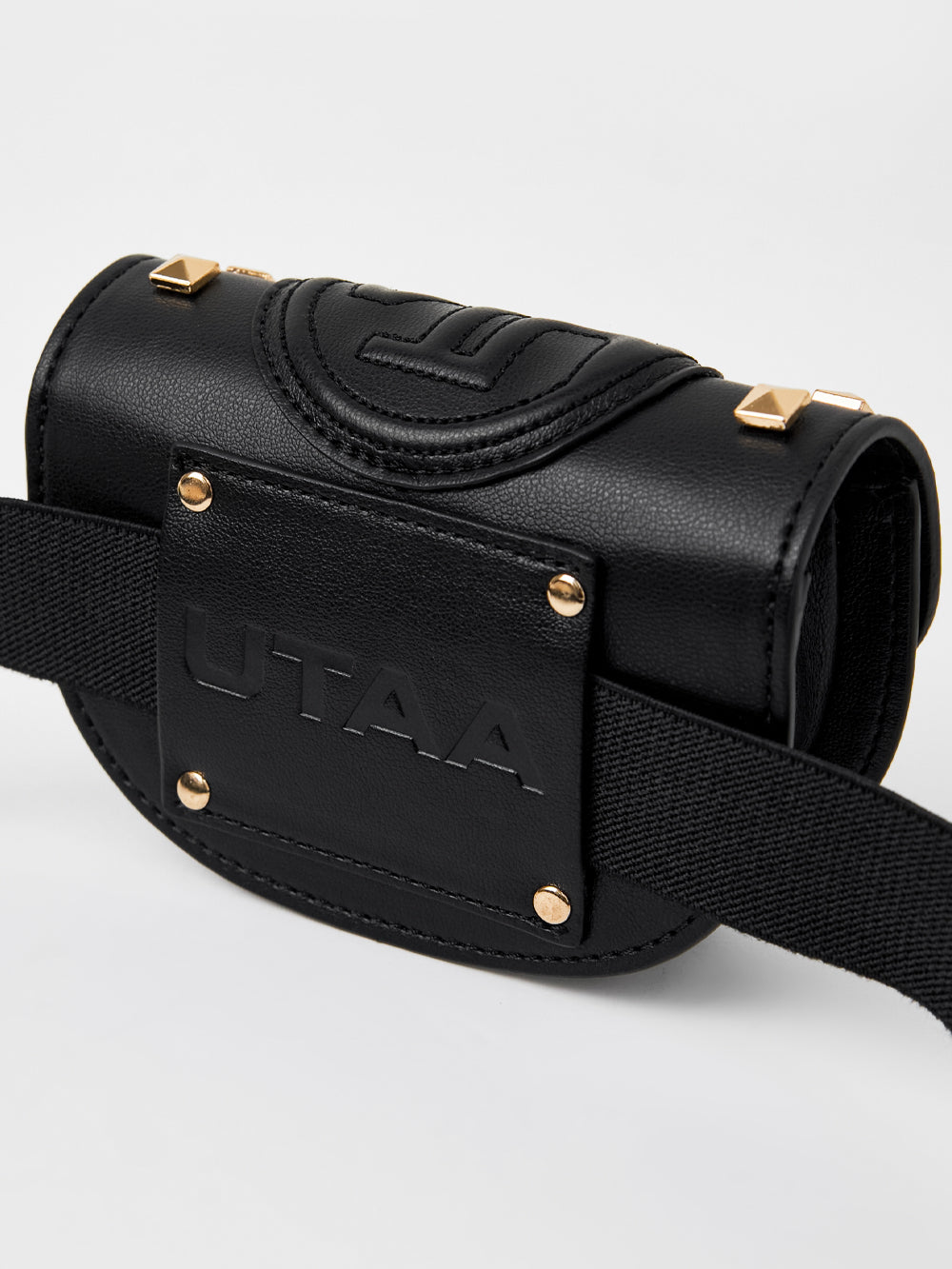UTAA ゴールデンスタッドフラッシュベルトバッグ ブラック : Women's