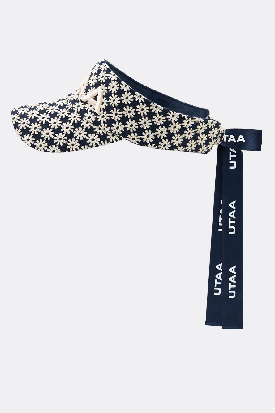 UTAA ベリスフローラルレースリボンサンバイザー ネイビー : Women's