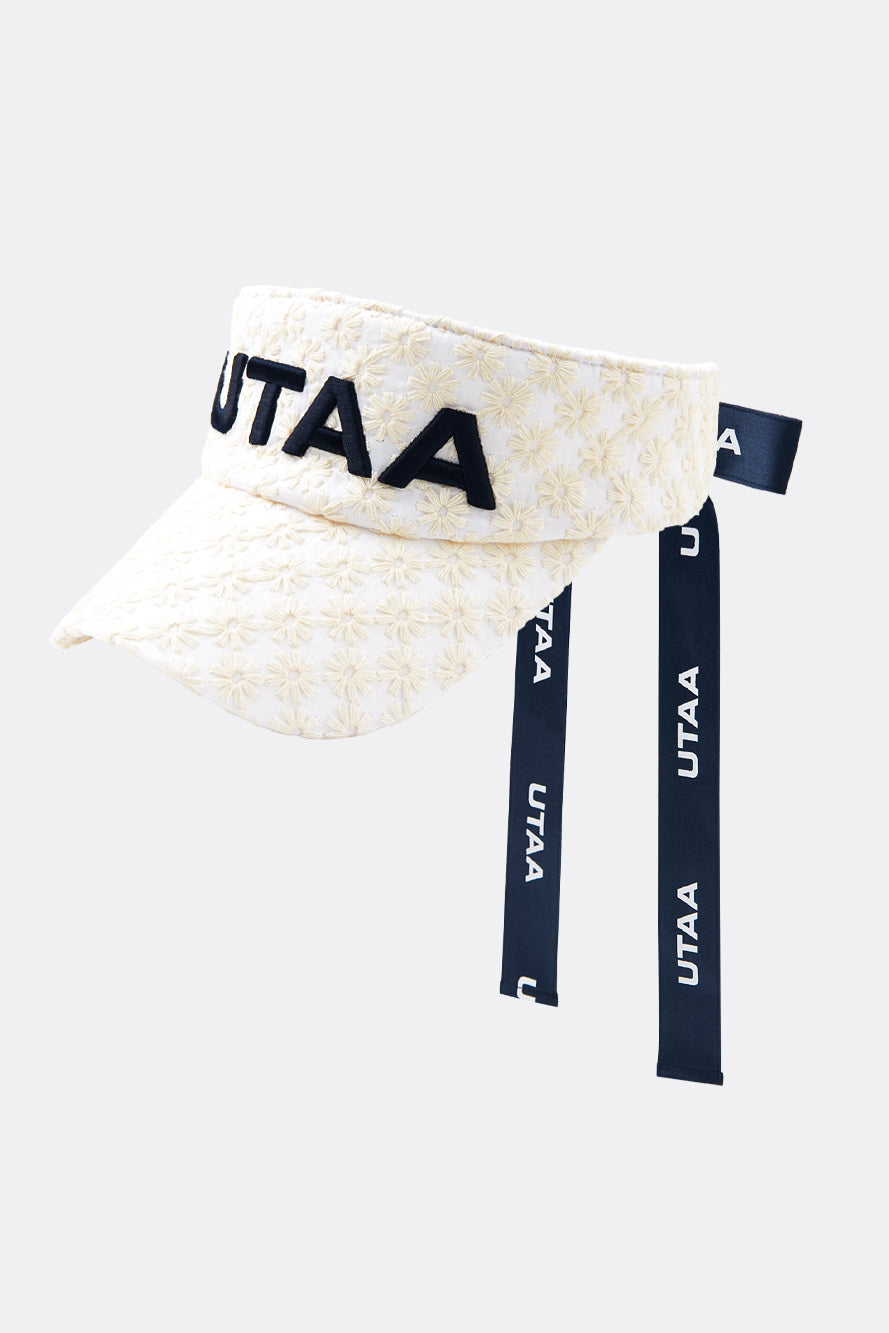 UTAA ベリスフローラルレースリボンサンバイザー ホワイト : Women's