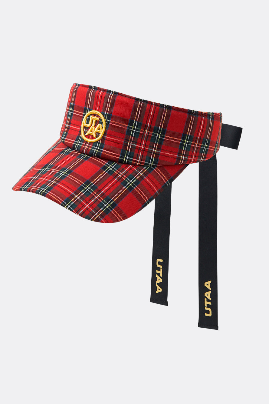 バシティクラシカルチェックリボンサンバイザー:レディース